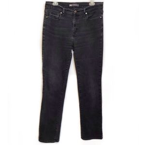 Levi's 505 Straight Leg Black Wash Jeans - 10 Long